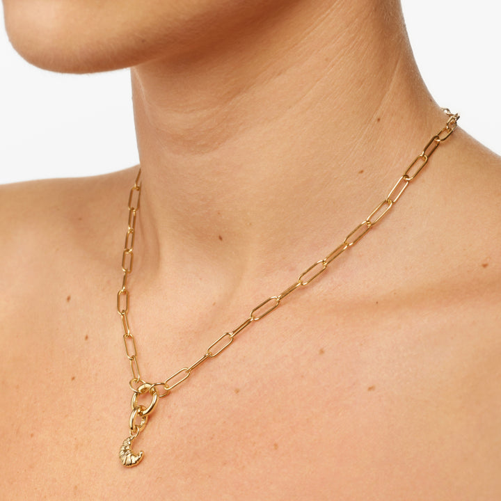 Croissant Pendant Charm in Gold