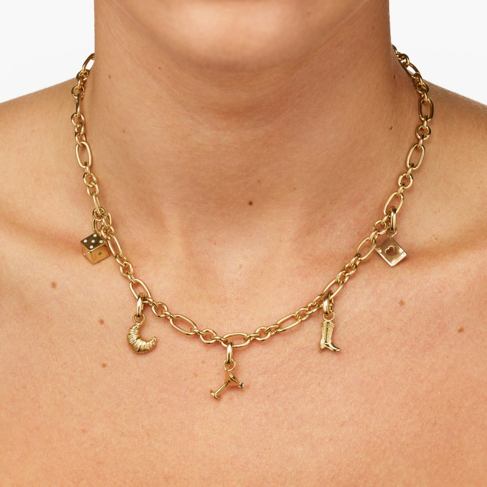 Croissant Pendant Charm in Gold