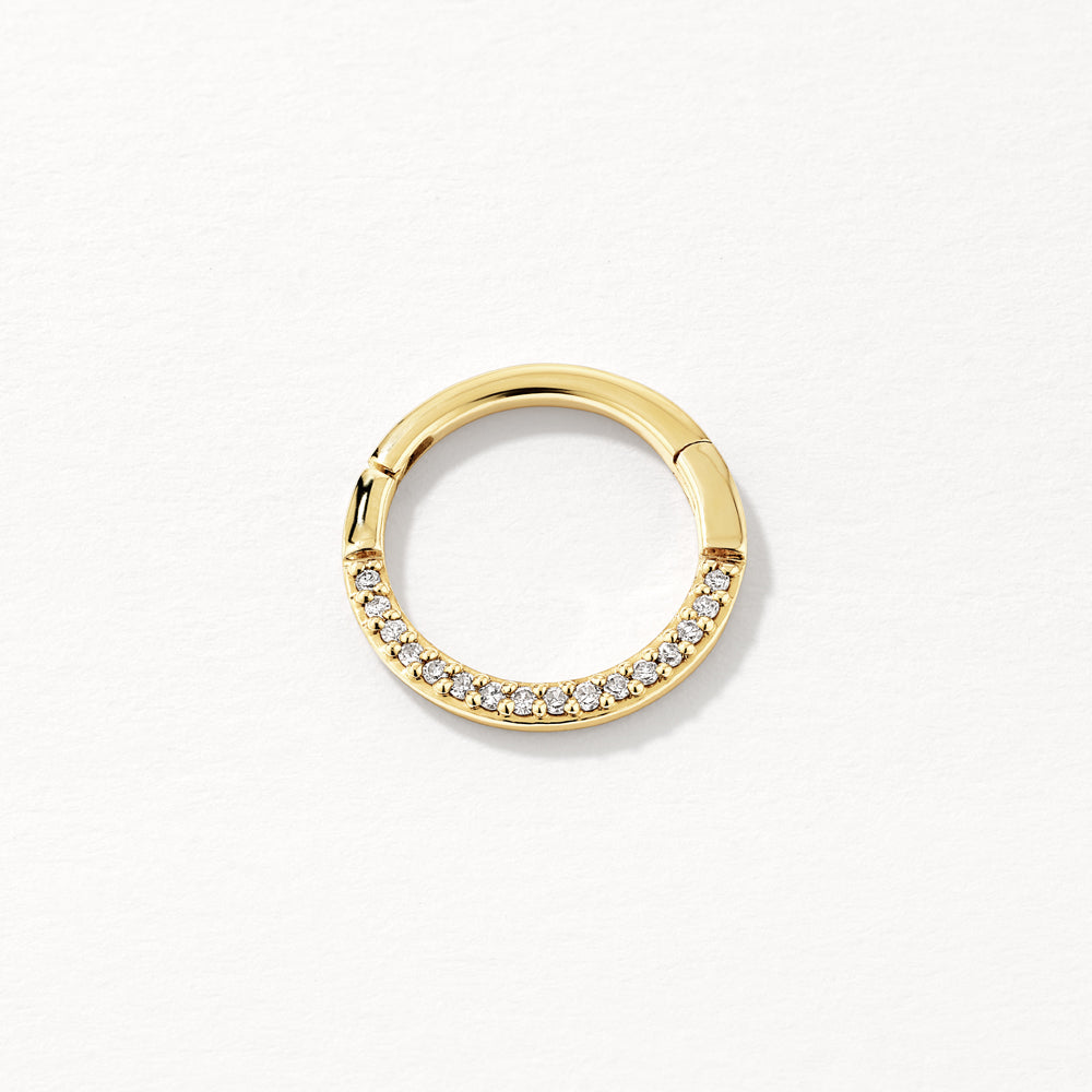 Mini Diamond Pave Clicker Helix Single Earring in 10k Gold
