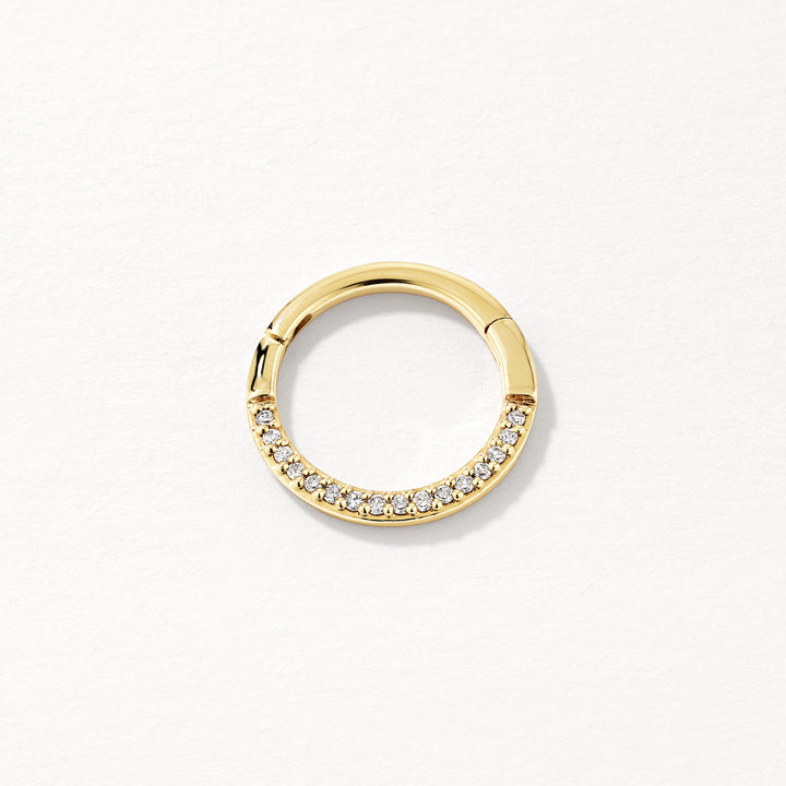 Mini Diamond Pave Clicker Helix Single Earring in 10k Gold