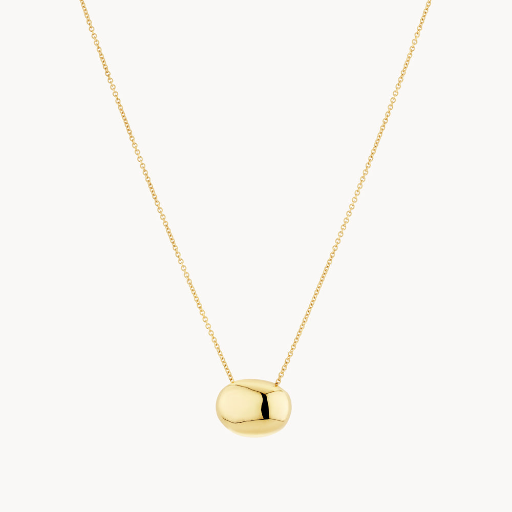 Sculpted Dome Pendant Necklace in Gold