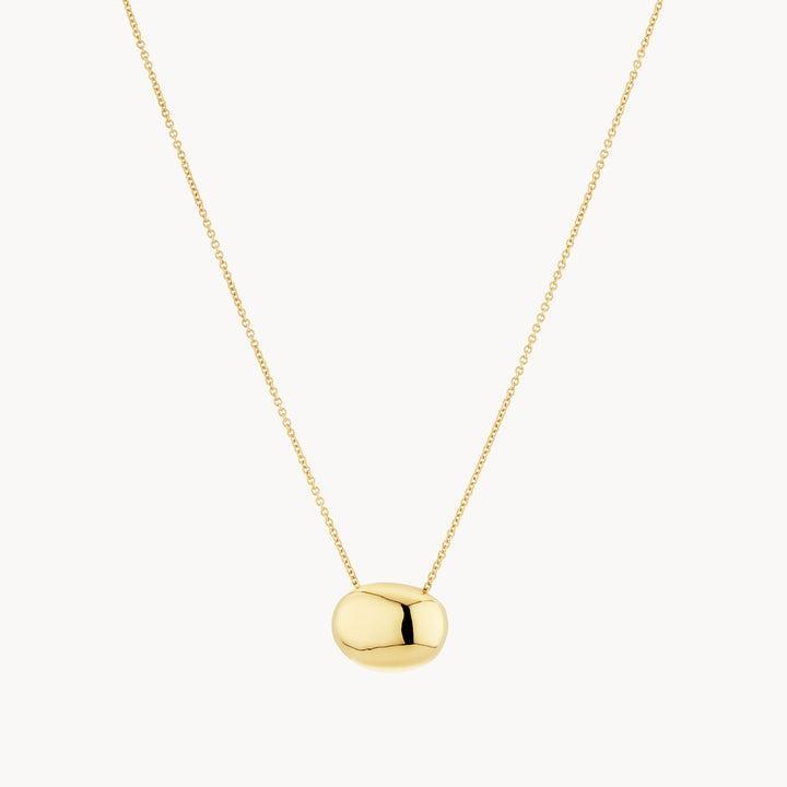 Sculpted Dome Pendant Necklace in Gold