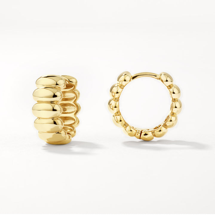Bubble Dome Huggie Earrings in Gold