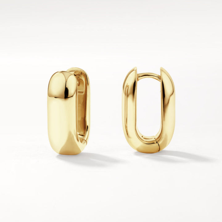 Chunky Oval Dome Hoop Earrings in Gold