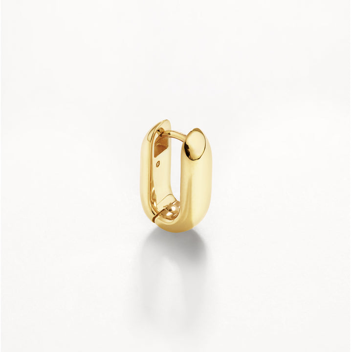Chunky Oval Dome Hoop Earrings in Gold