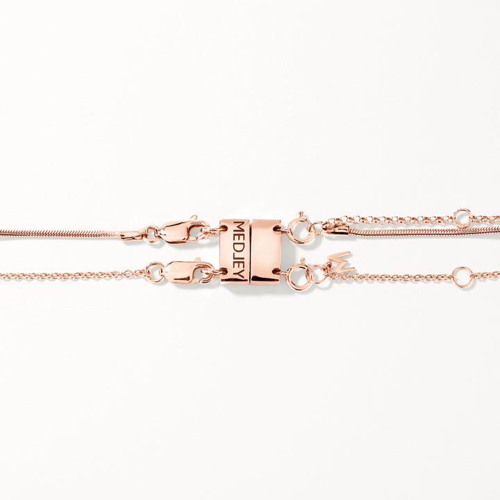 Double Necklace Connector in Rose Gold