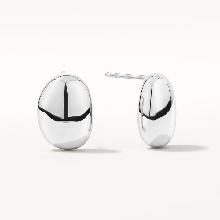 Sculpted Dome Stud Earrings in Silver