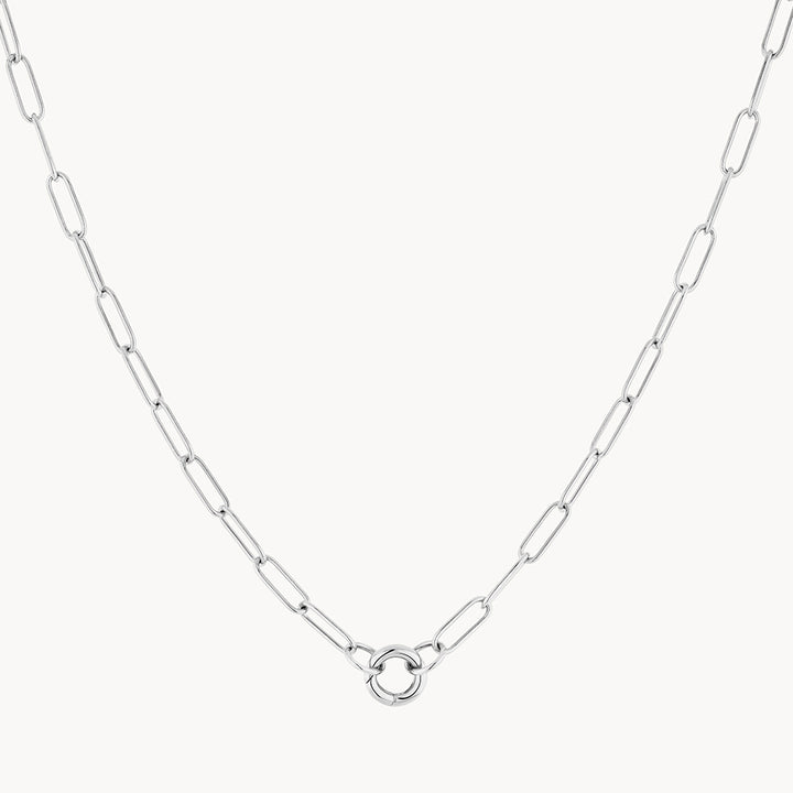Midi Paperclip Chain Necklace in Silver
