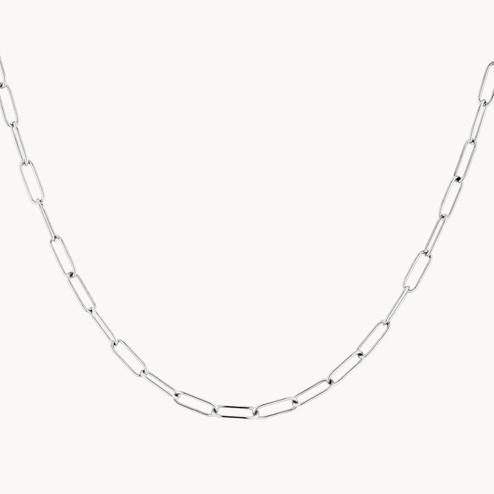 Midi Paperclip Chain Necklace in Silver