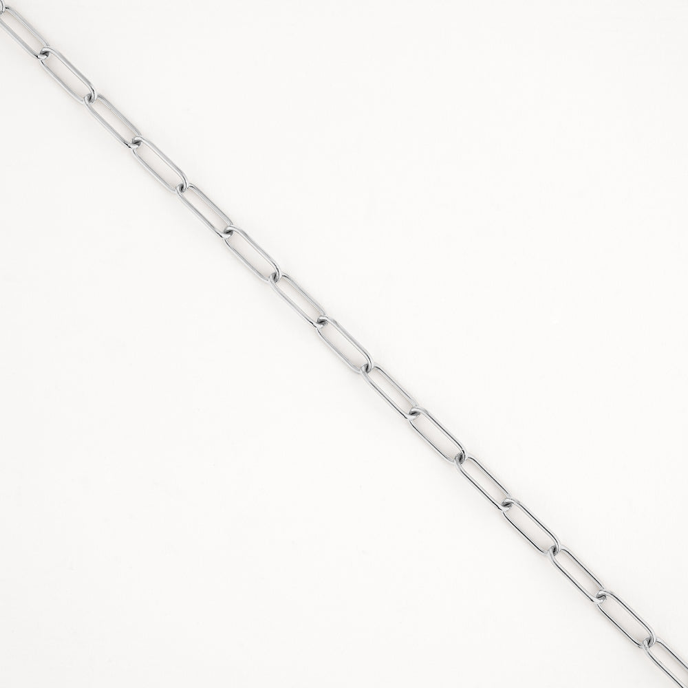 Midi Paperclip Chain Necklace in Silver