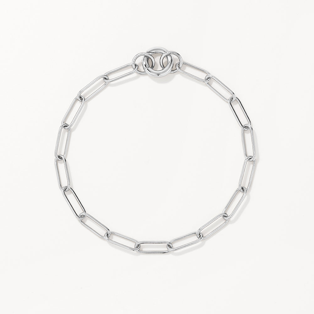Midi Paperclip Chain Bracelet in Silver