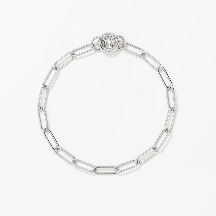 Midi Paperclip Chain Bracelet in Silver