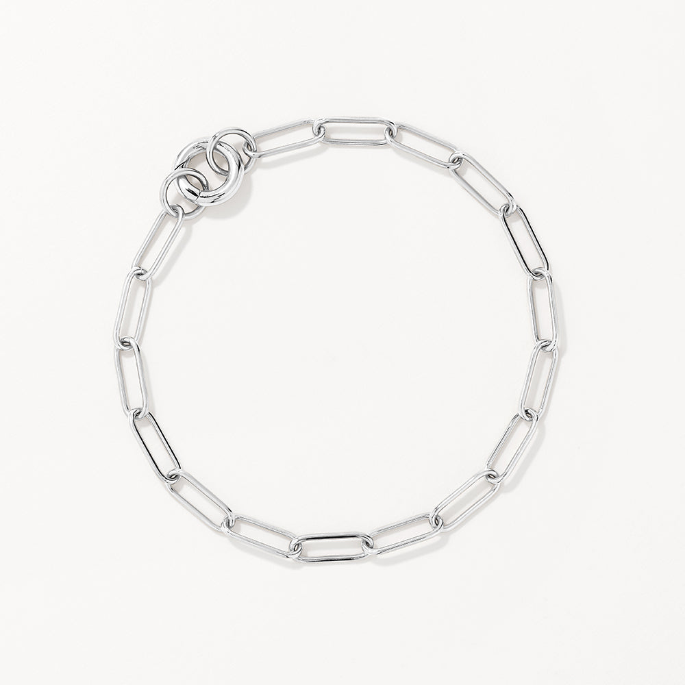 Midi Paperclip Chain Bracelet in Silver