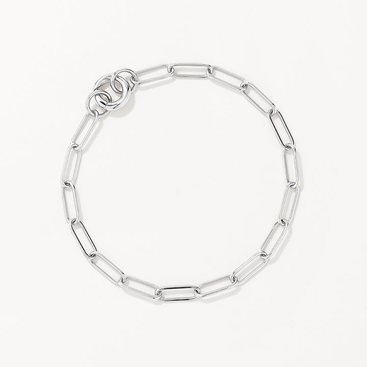 Midi Paperclip Chain Bracelet in Silver
