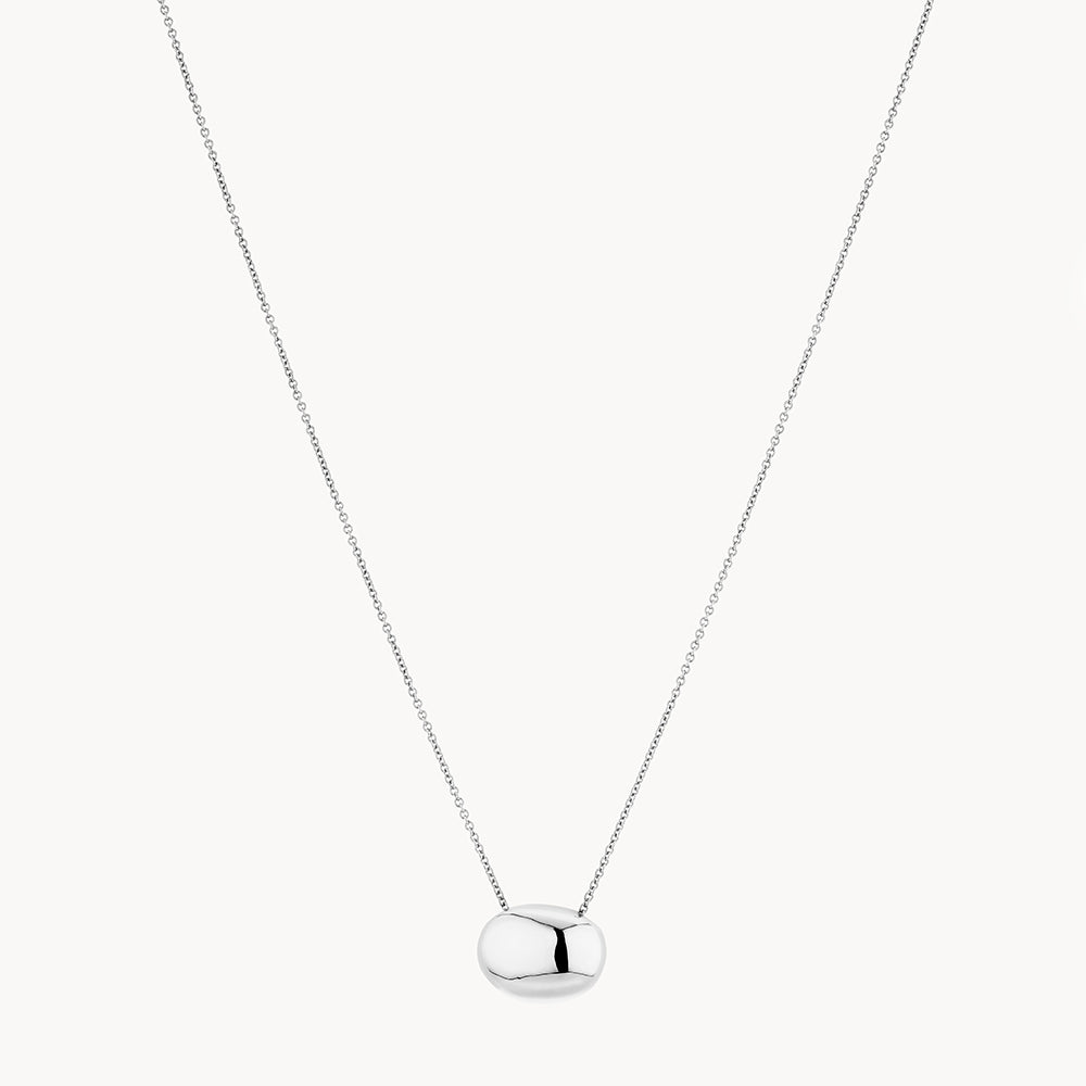 Sculpted Dome Pendant Necklace in Silver