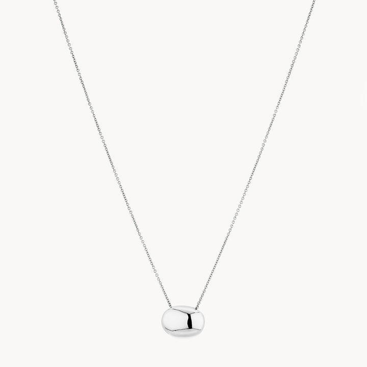 Sculpted Dome Pendant Necklace in Silver