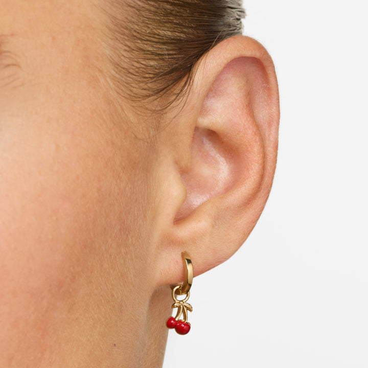 Cherry Earring Charm in Gold