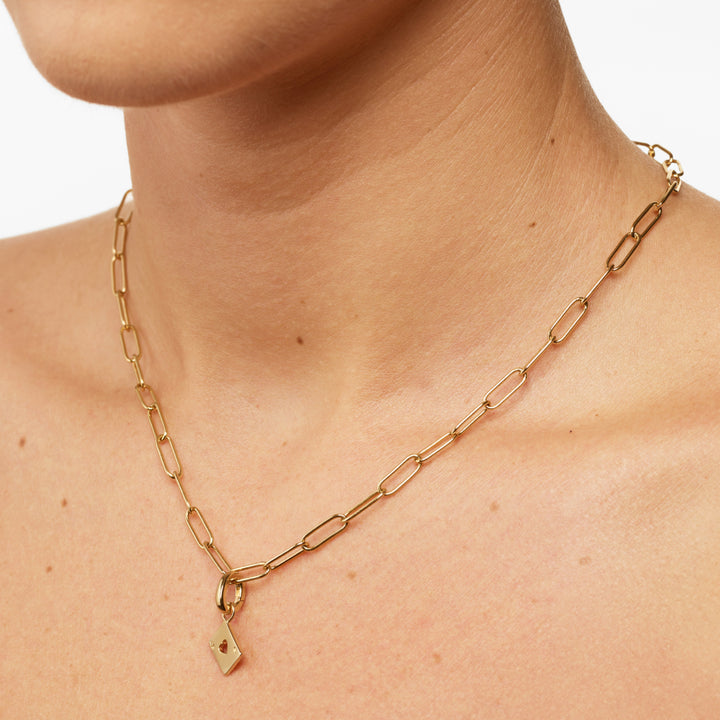 Ace Of Hearts Pendant in Gold