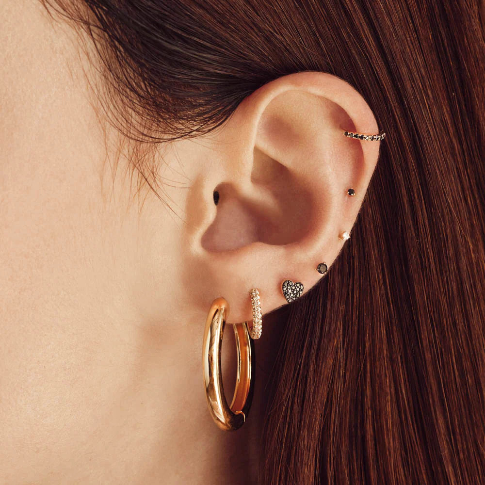 Beaded Ear Cuff Cartilage Hoop Earrings - Gold Plated - Oak & Luna