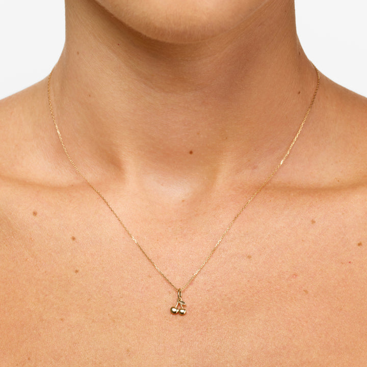 Cherry Pendant Necklace in 10k Gold
