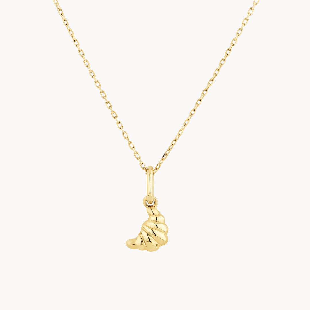 Croissant Pendant Necklace in 10k Gold