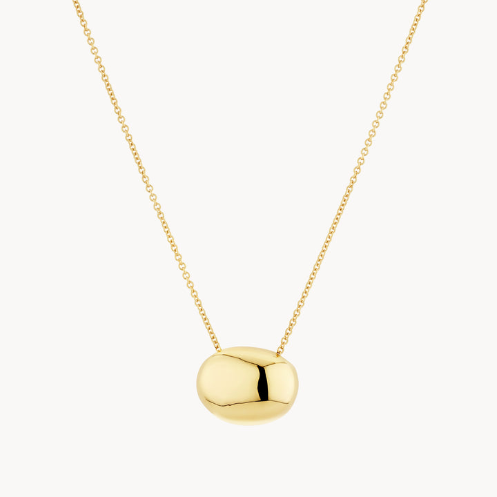 Sculpted Dome Pendant Necklace in Gold