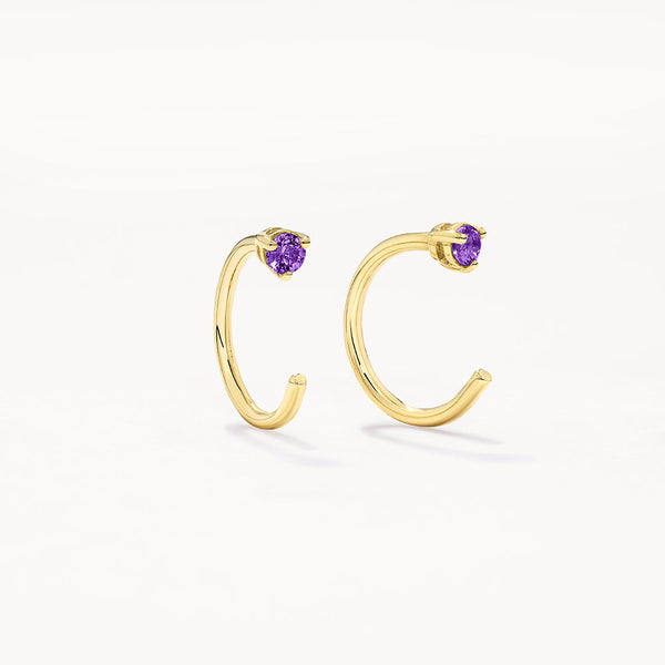 Amethyst deals huggie earrings