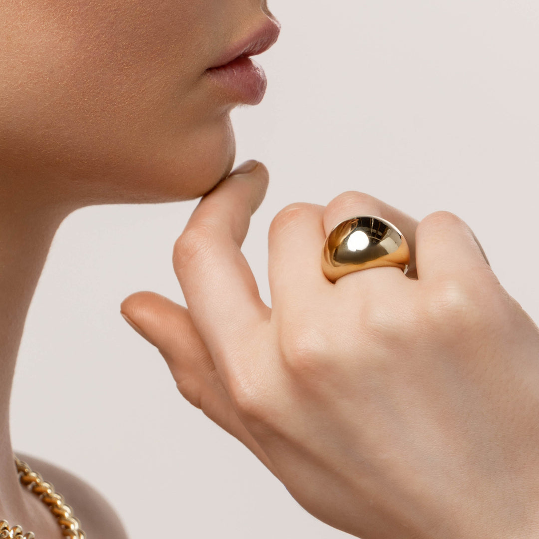 Medley Ring Ball Dome Ring in Gold