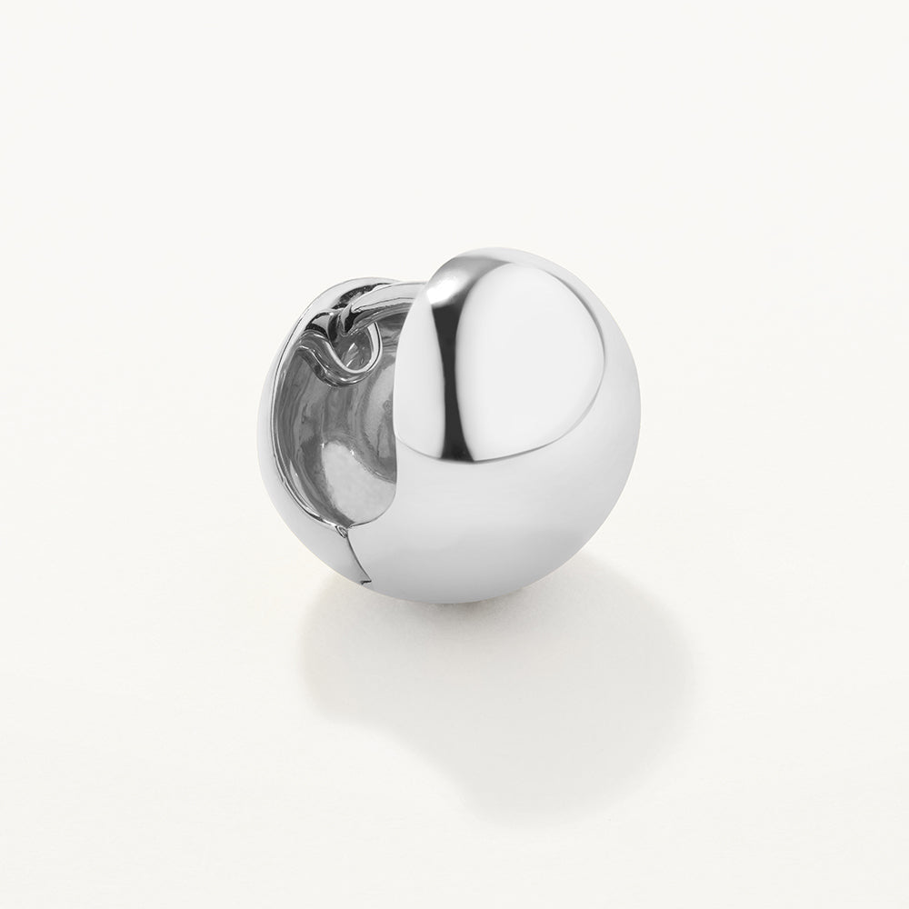 Ball Huggie Earrings in Silver