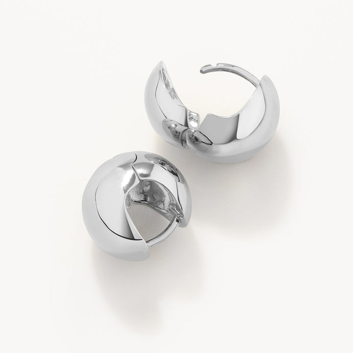 Medley Earrings Ball Huggie Earrings in Silver