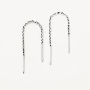 Medley Earrings Bar Threader Earrings in Silver