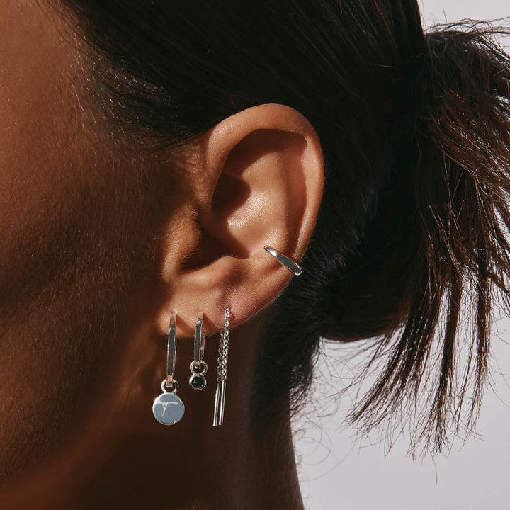 Medley Earrings Bar Threader Earrings in Silver