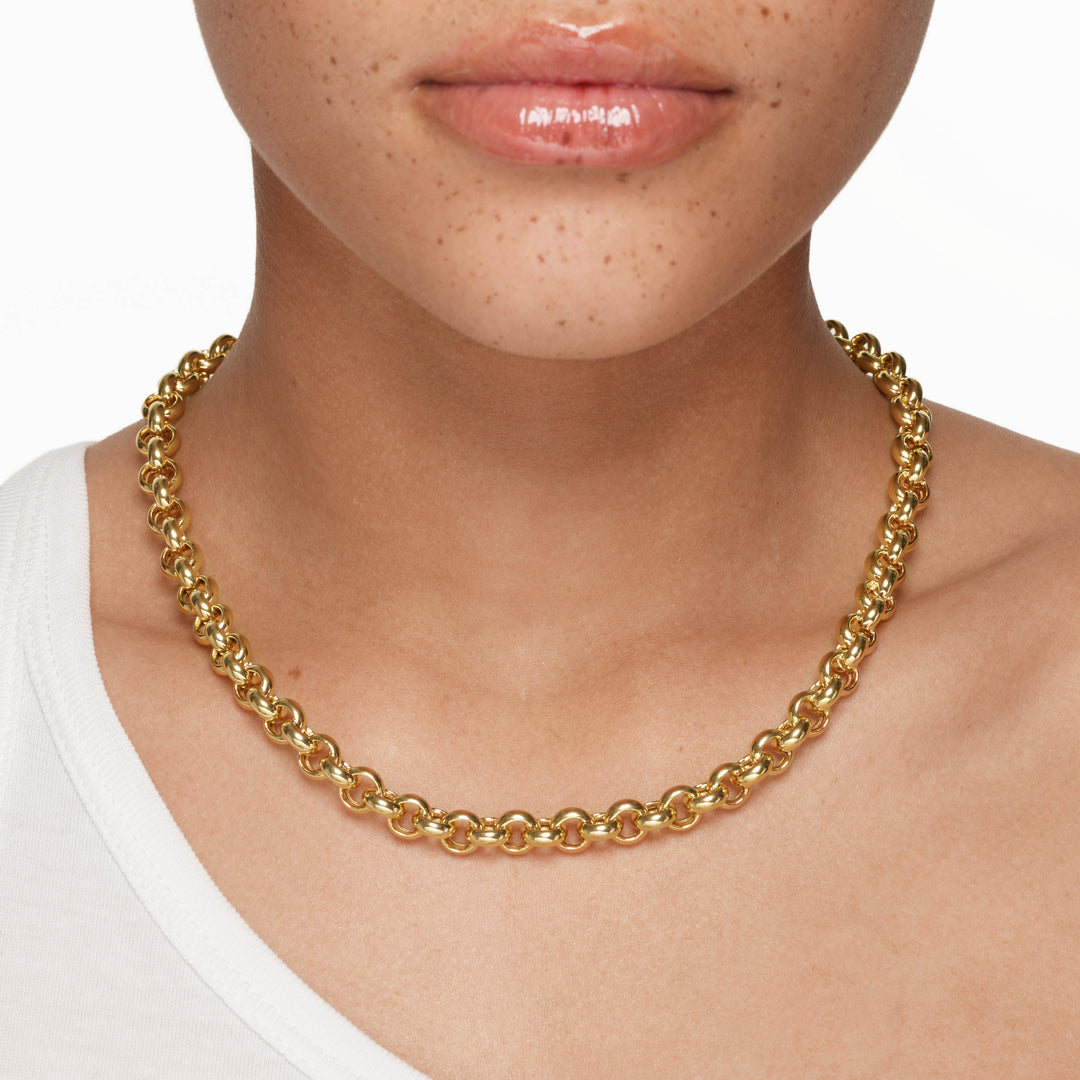 Belcher Chain 50cm Gold Chain Necklace 9ct Gold 50cm Solid Oval
