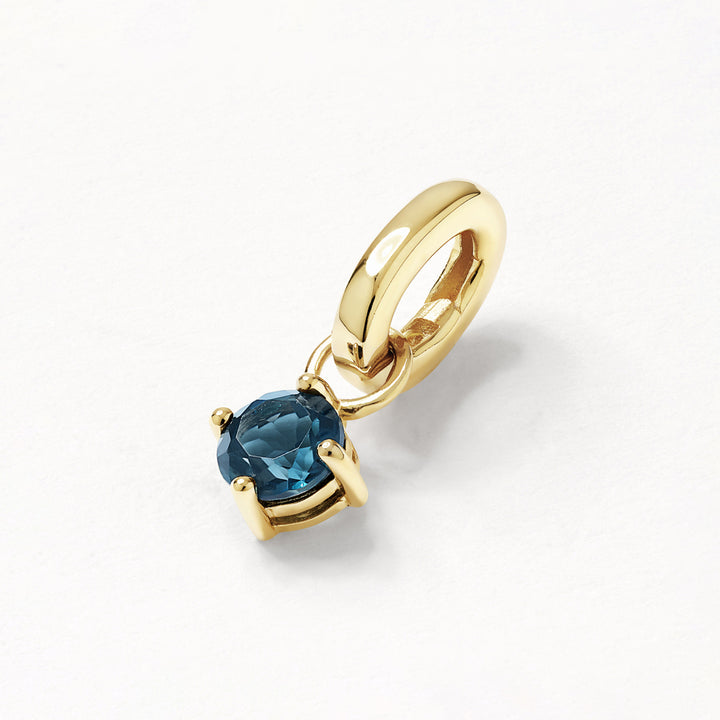 Medley Pendant Blue Topaz Round Charm Pendant in Gold