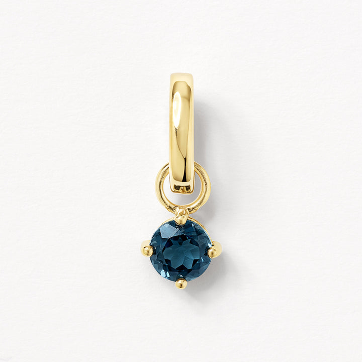 Medley Pendant Blue Topaz Round Charm Pendant in Gold