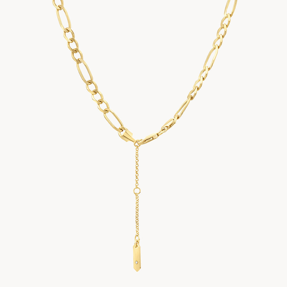 Medley Necklace Boyfriend Figaro Chain in Gold