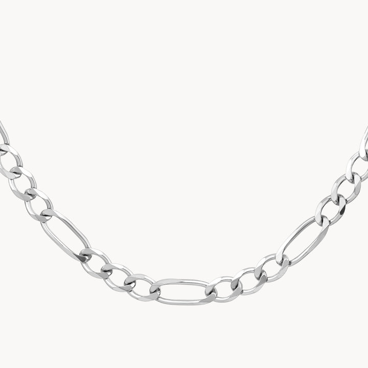 Medley Necklace Boyfriend Figaro Chain Necklace in Silver