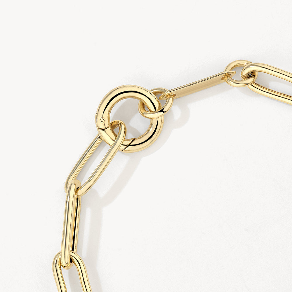 Medley Bangle/Bracelet Boyfriend Paperclip Chain Bracelet in Gold
