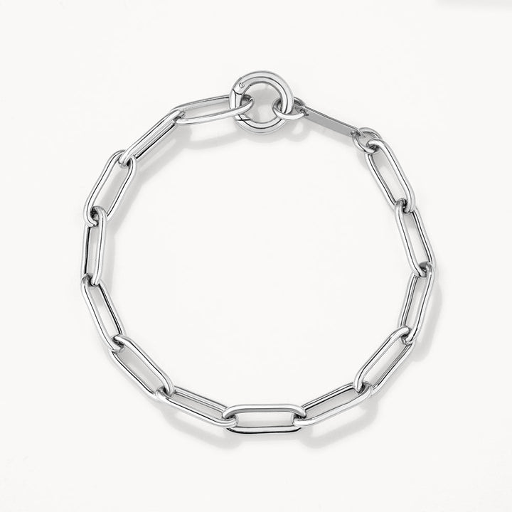 Medley Bangle/Bracelet Boyfriend Paperclip Chain Bracelet in Silver