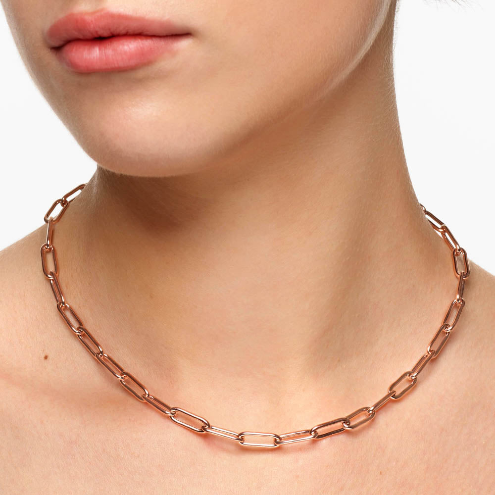 Boyfriend Paperclip Chain Necklace in Rose Gold