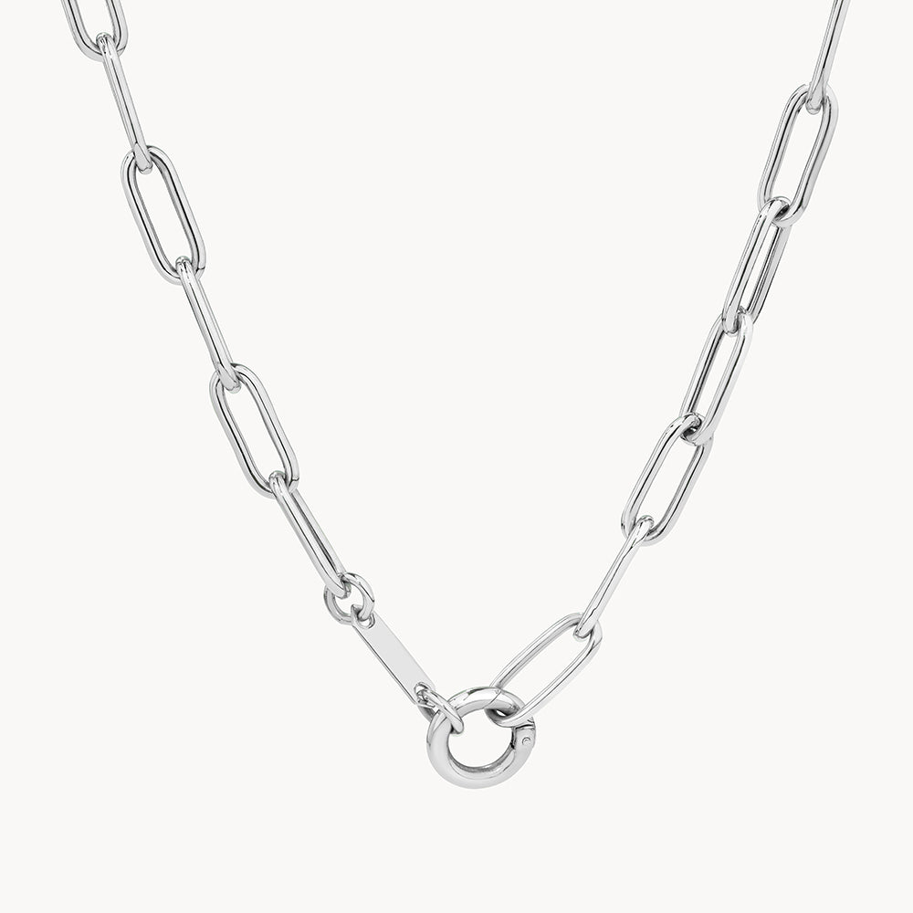 Medley Necklace Boyfriend Paperclip Chain Necklace in Silver