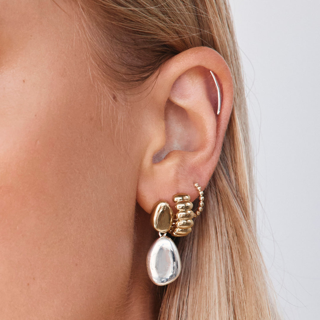 Medley Earrings Bubble Dome Huggie Earrings in Gold