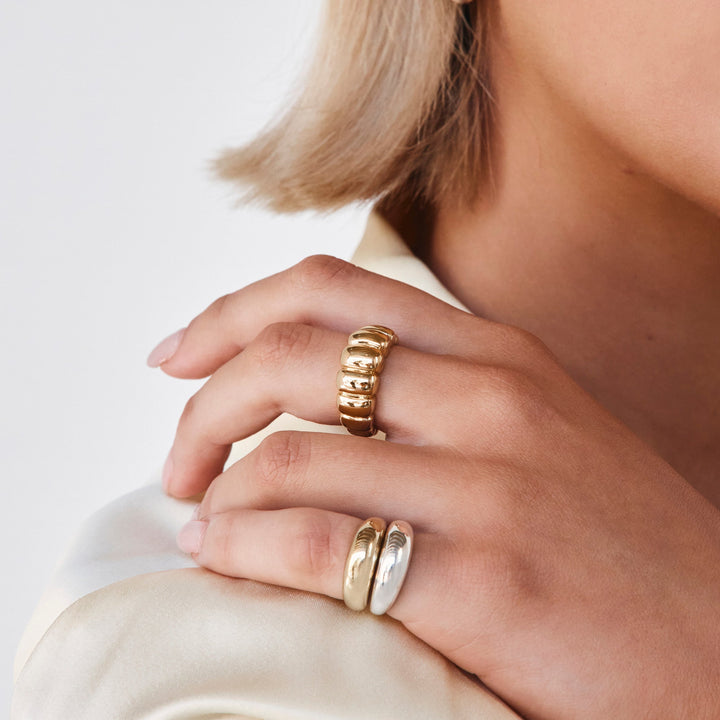 Medley Ring Bubble Dome Ring in Gold