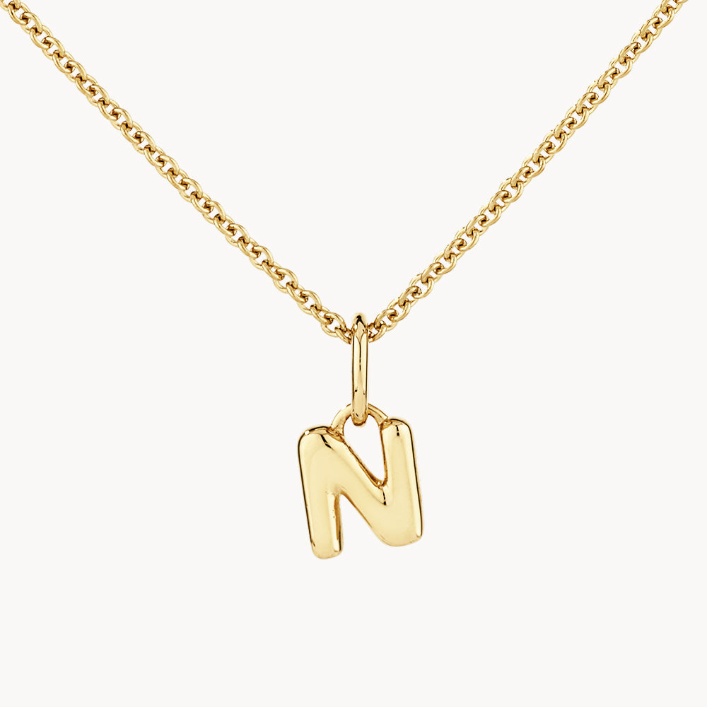 Medley Necklace Bubble Letter Necklace in Gold