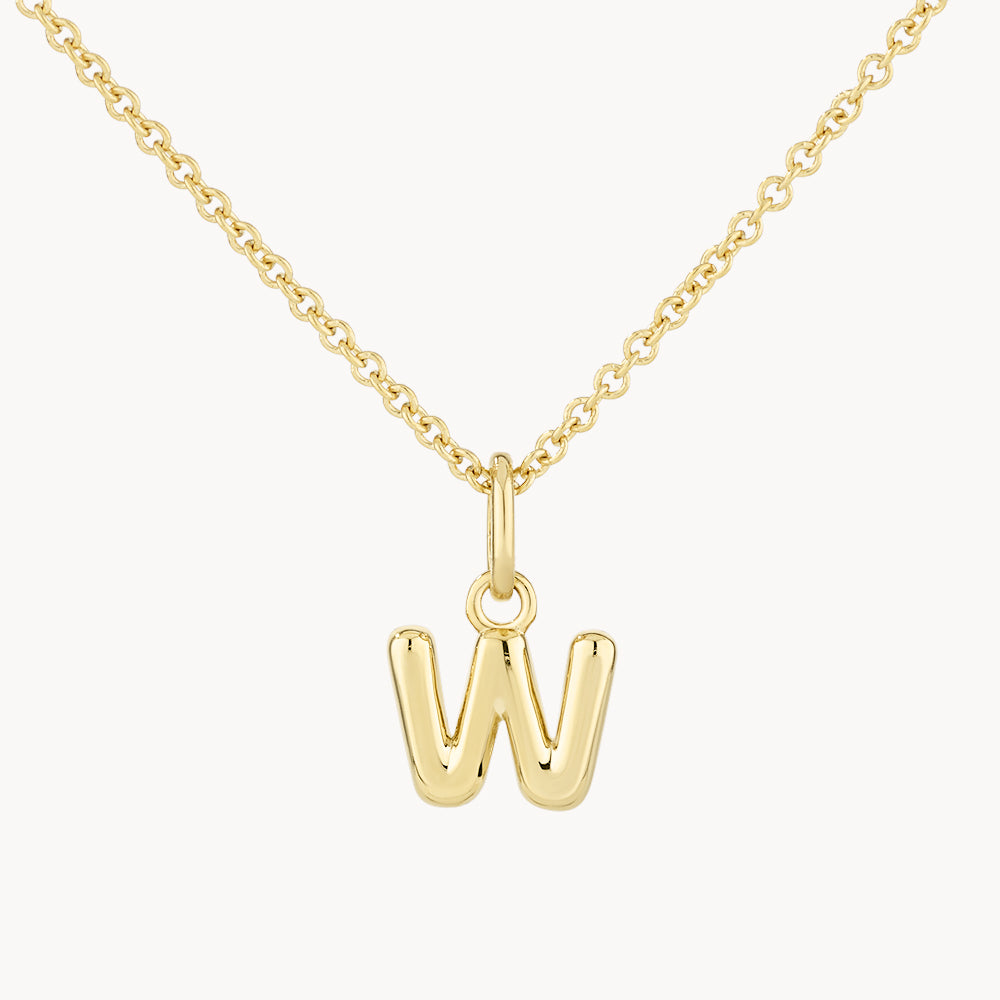 Medley Necklace Bubble Letter Necklace in Gold