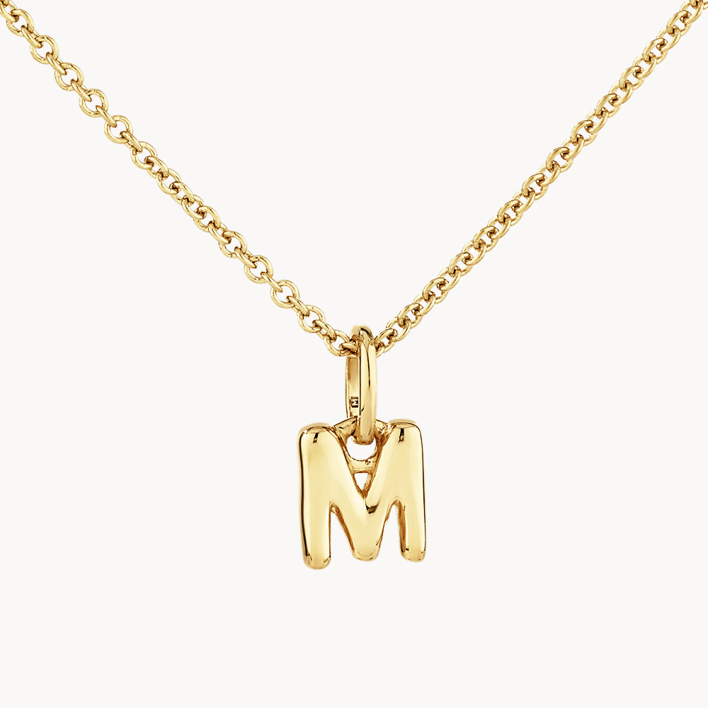 Medley Necklace Bubble Letter Necklace in Gold