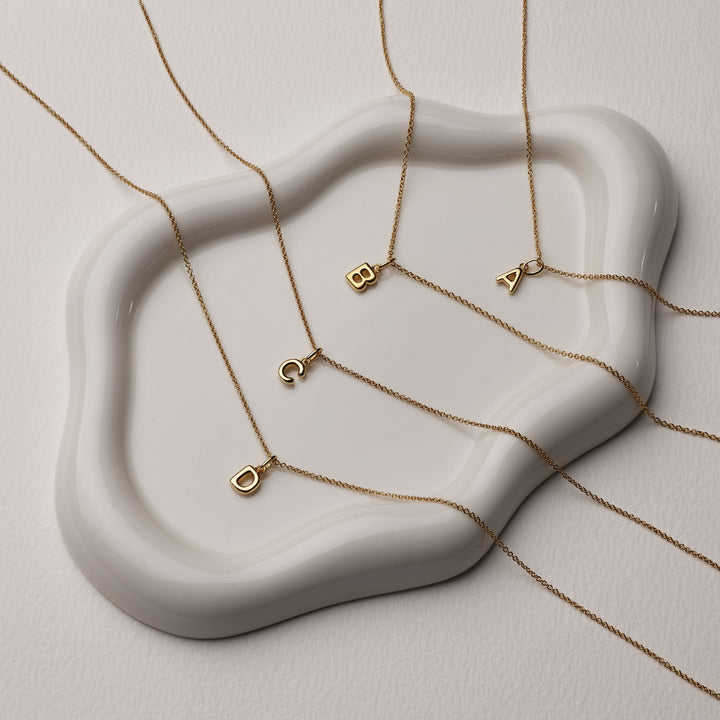 Medley Necklace Bubble Letter Necklace in Gold