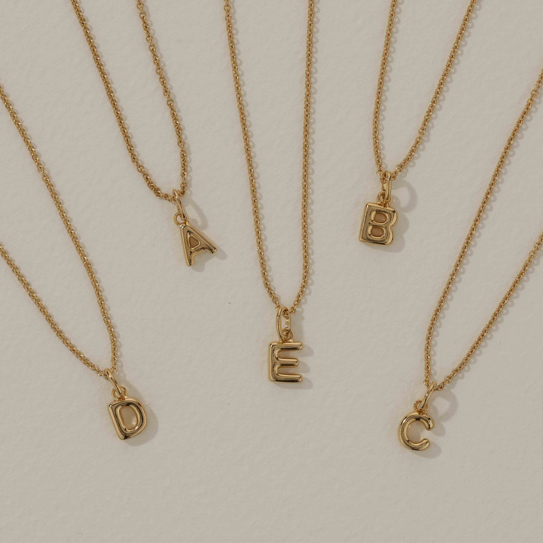 Medley Necklace Bubble Letter Necklace in Gold
