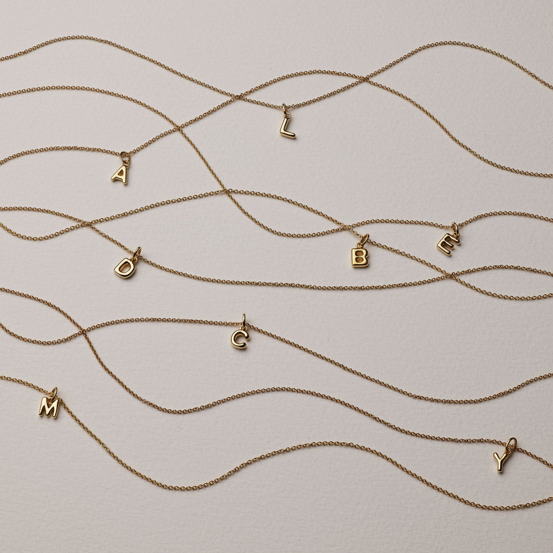 Medley Necklace Bubble Letter Necklace in Gold