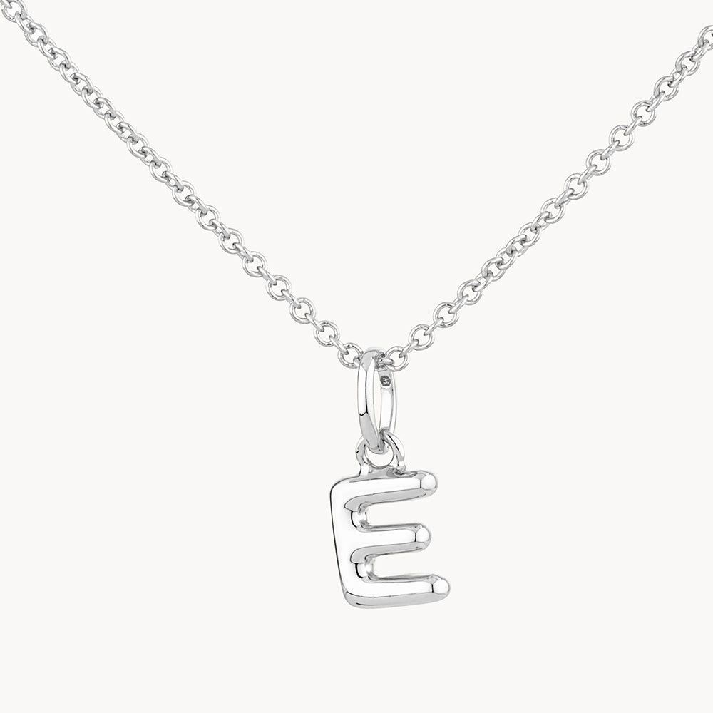 Medley Necklace Bubble Letter Necklace in Silver